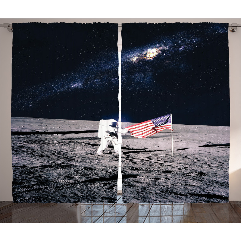 Milky Way American Flag Curtain