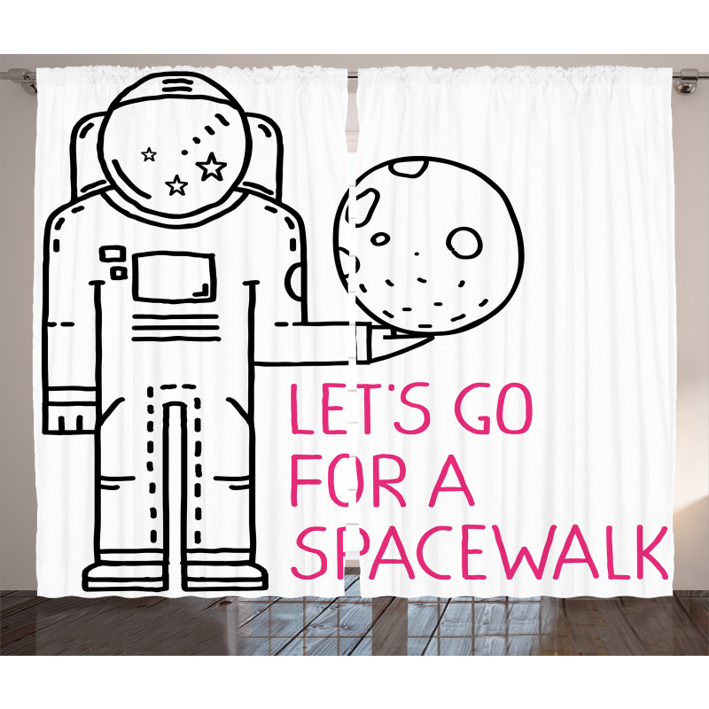 Lets Go for a Spacewalk Curtain