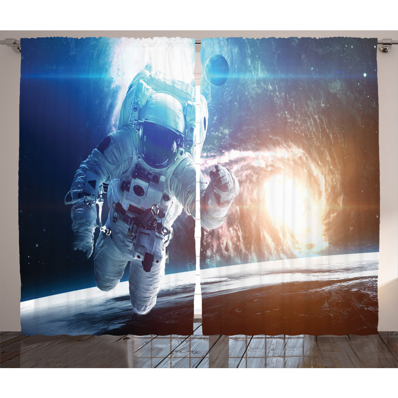 Galaxy Cosmonaut Space Curtain