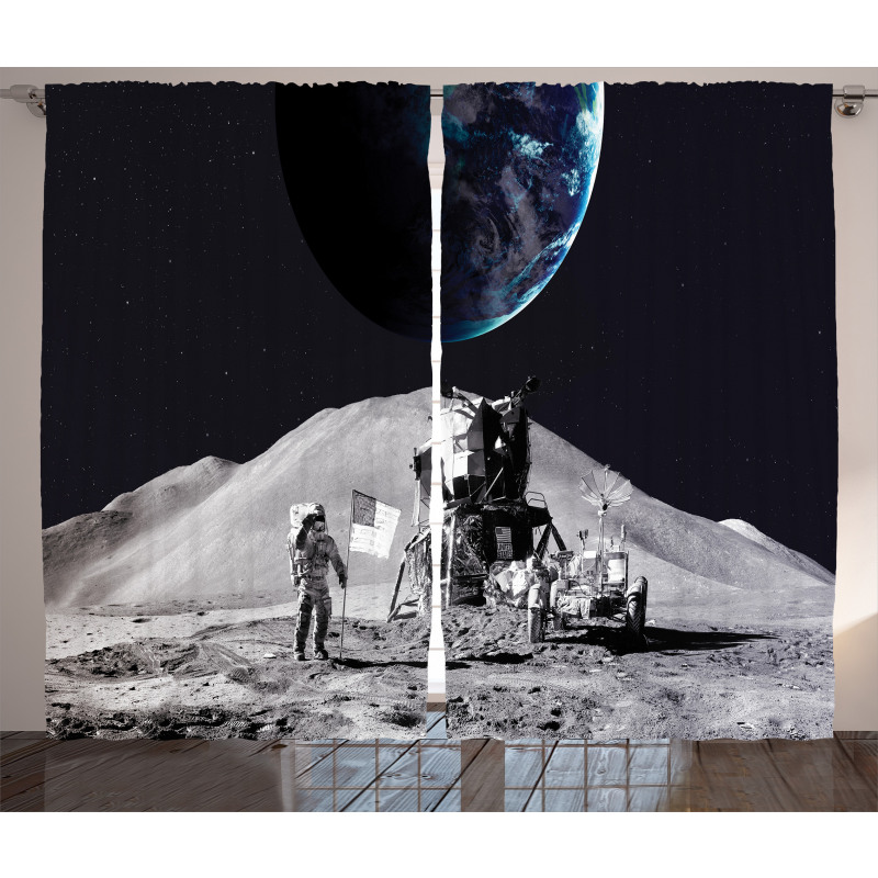 Moon Outer Space Curtain