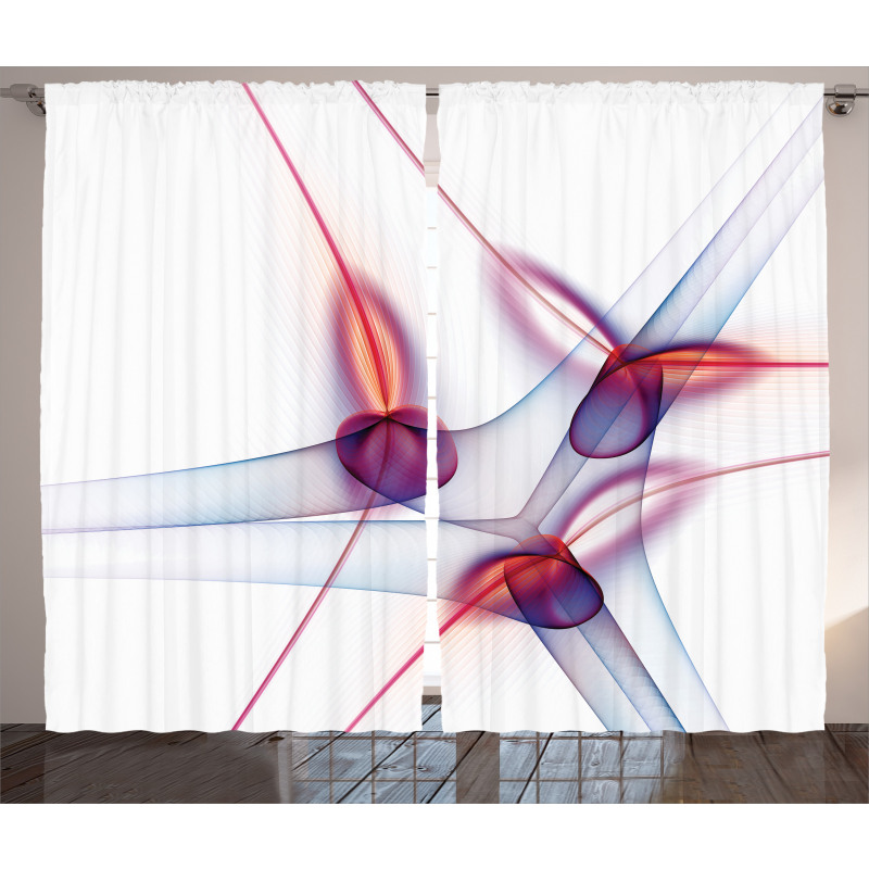 Modern Wavy Patterns Art Curtain