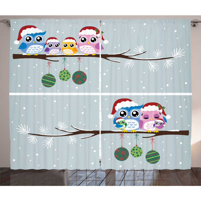 Christmas Family on Tree Curtain