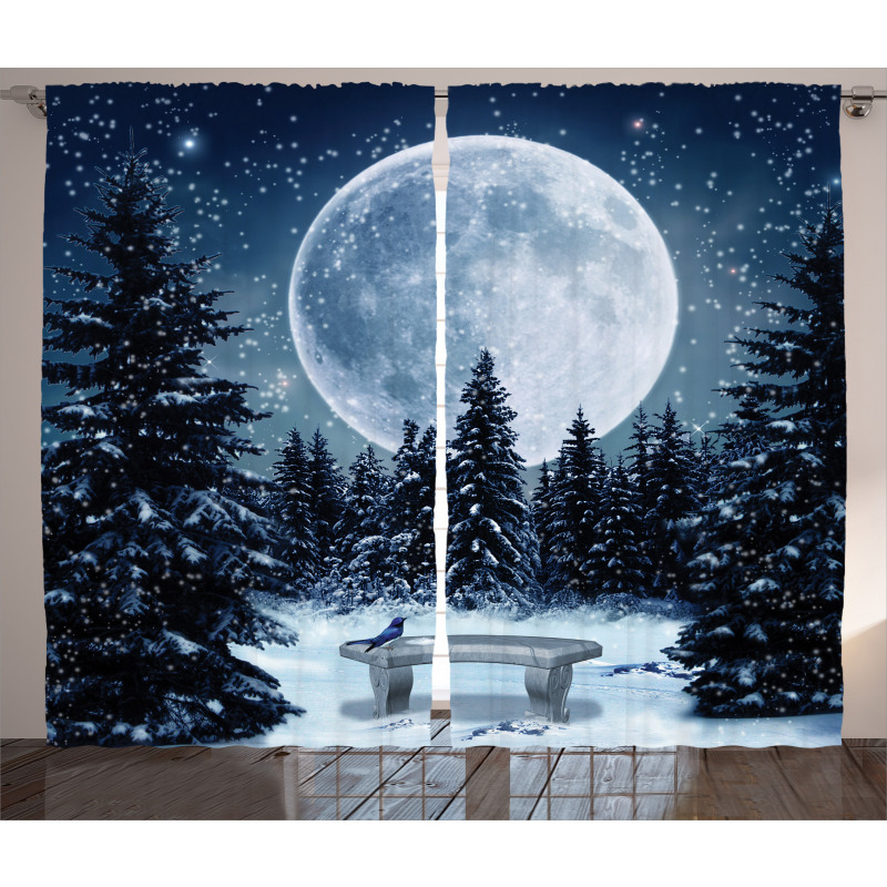 Moonlight Forest Bird Curtain