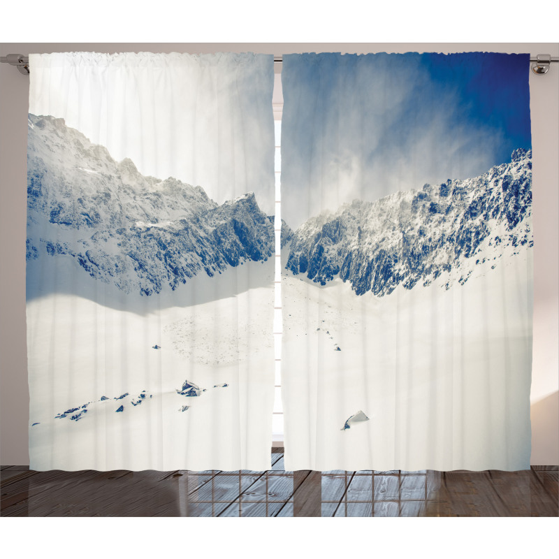 Nature Mountain Snowy Curtain