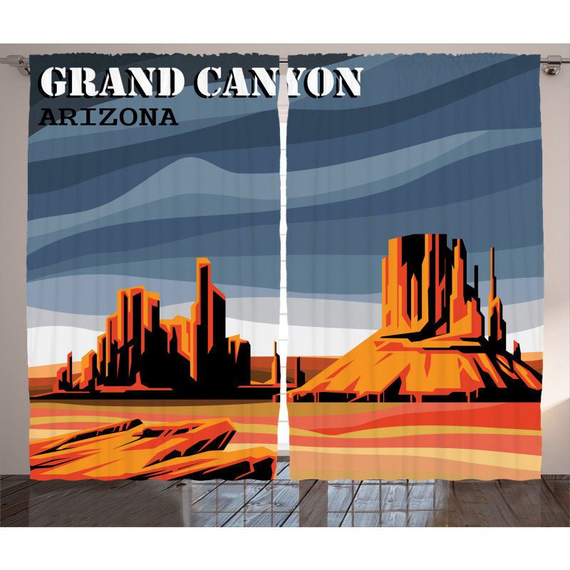 Cartoon Grand Canyon Curtain