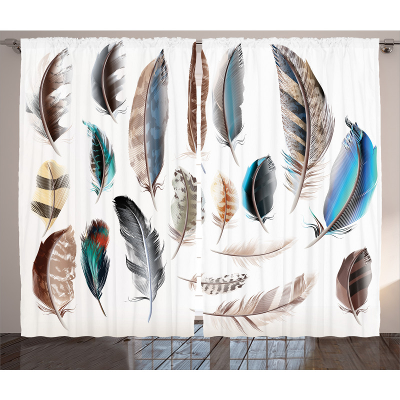 Bird Body Feathers Set Curtain
