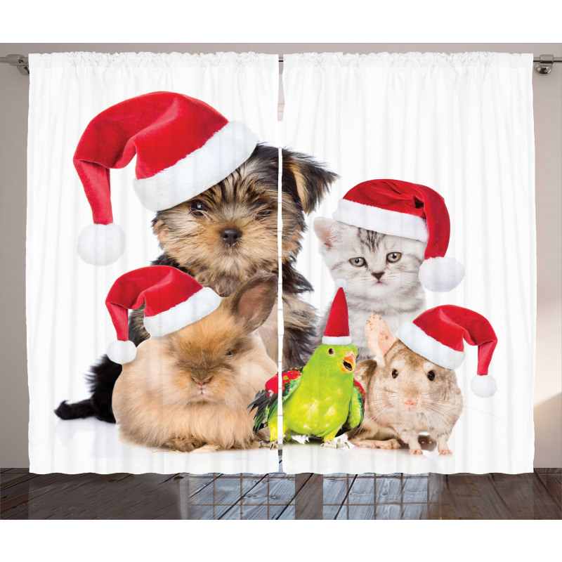 Christmas Theme Pets Curtain
