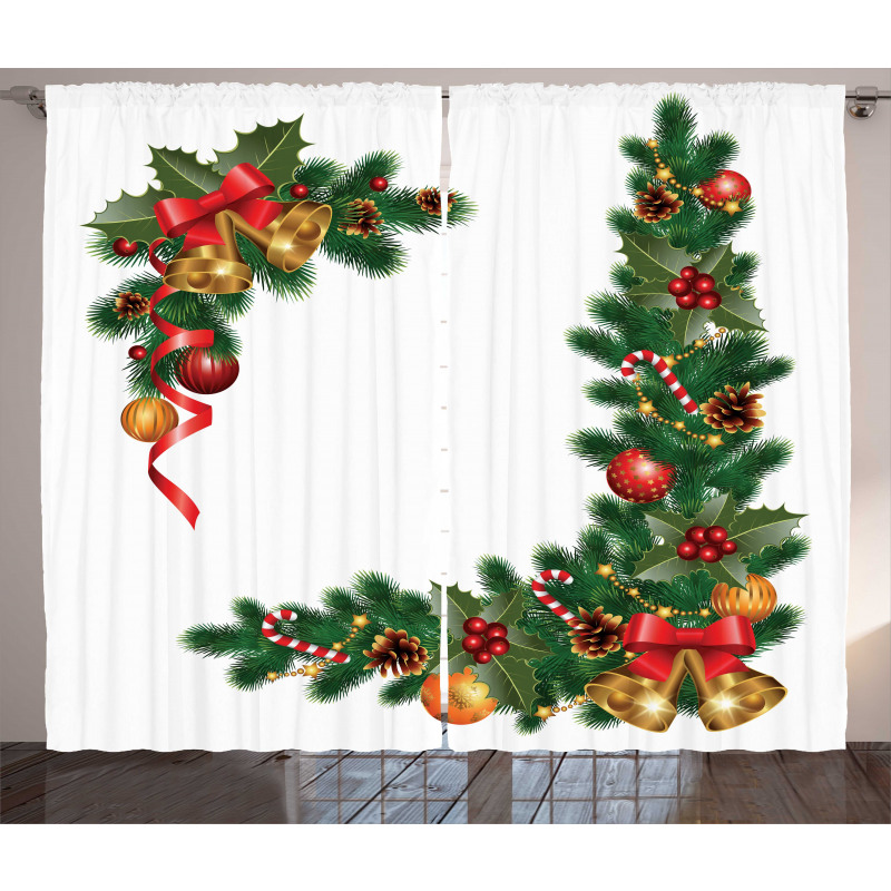 Trees with Ornaments Curtain