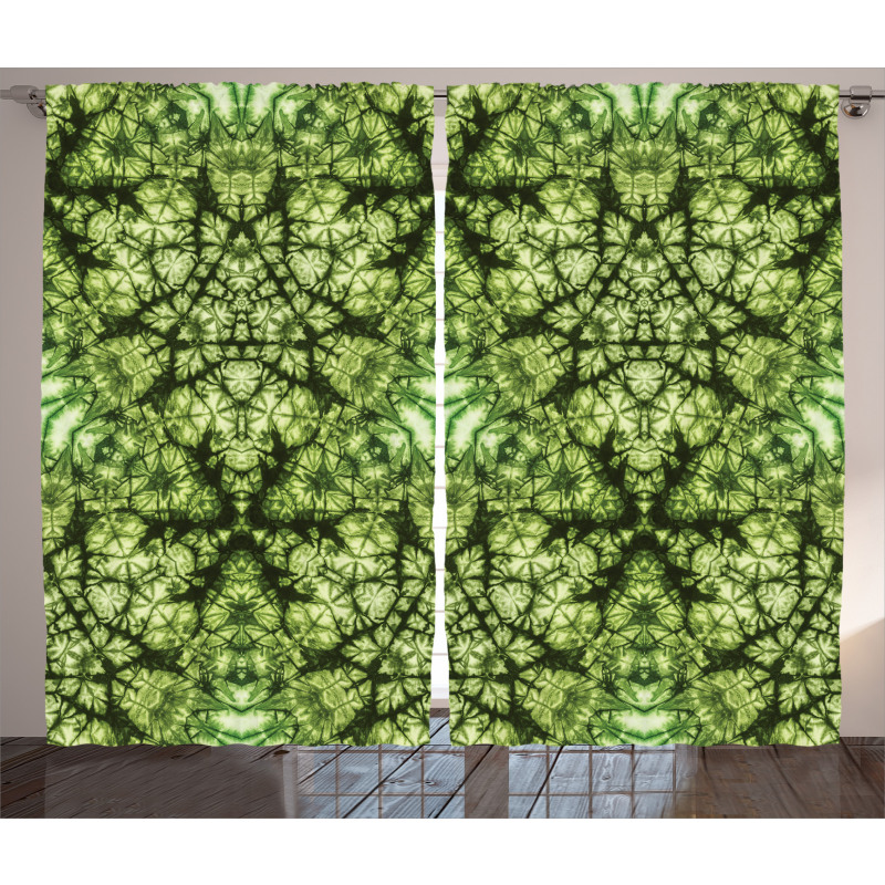 Tie Dye Effect Bohemian Art Curtain