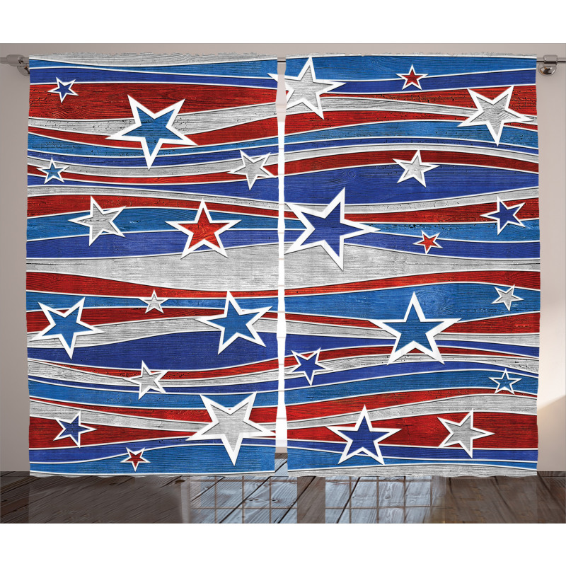 Abstract USA Flag Curtain