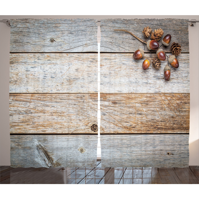 Acorns and Cons Timber Curtain