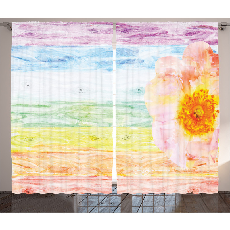 Summer Time Floral Roses Curtain