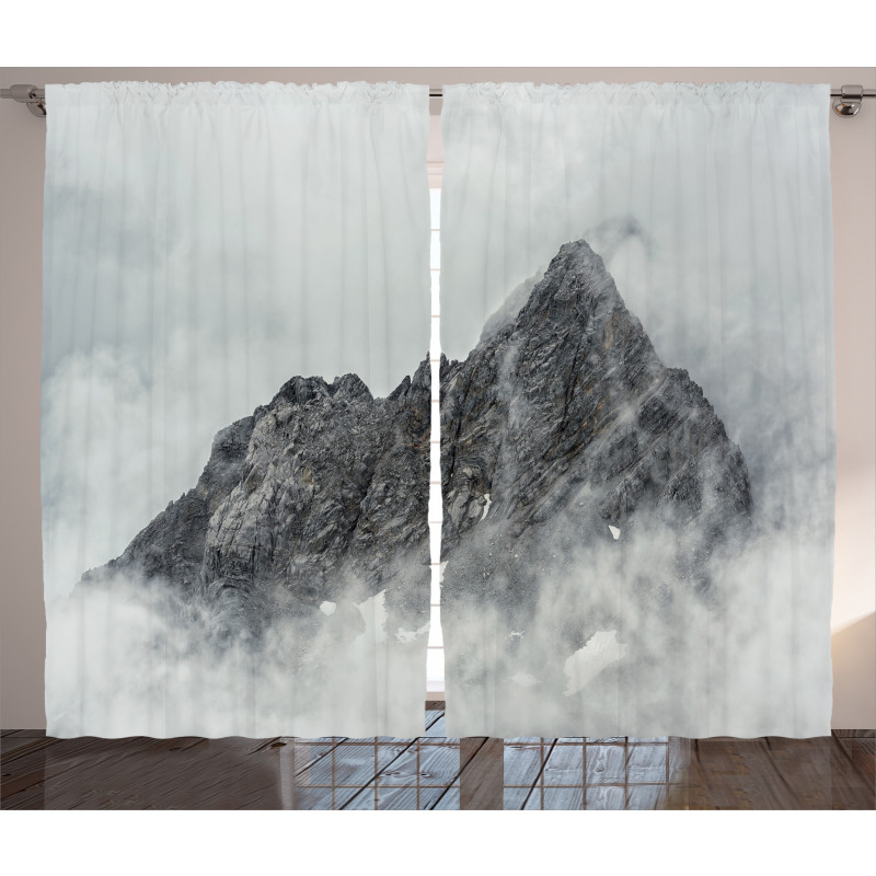 Foggy Mountain Peak Curtain