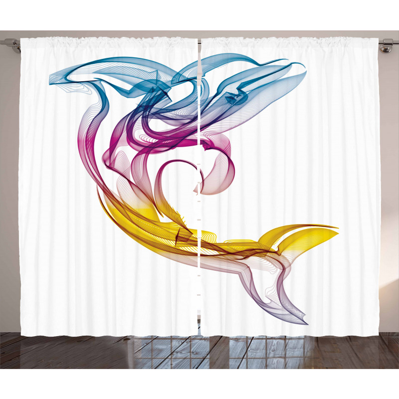 Aquatic Dolphin Curtain