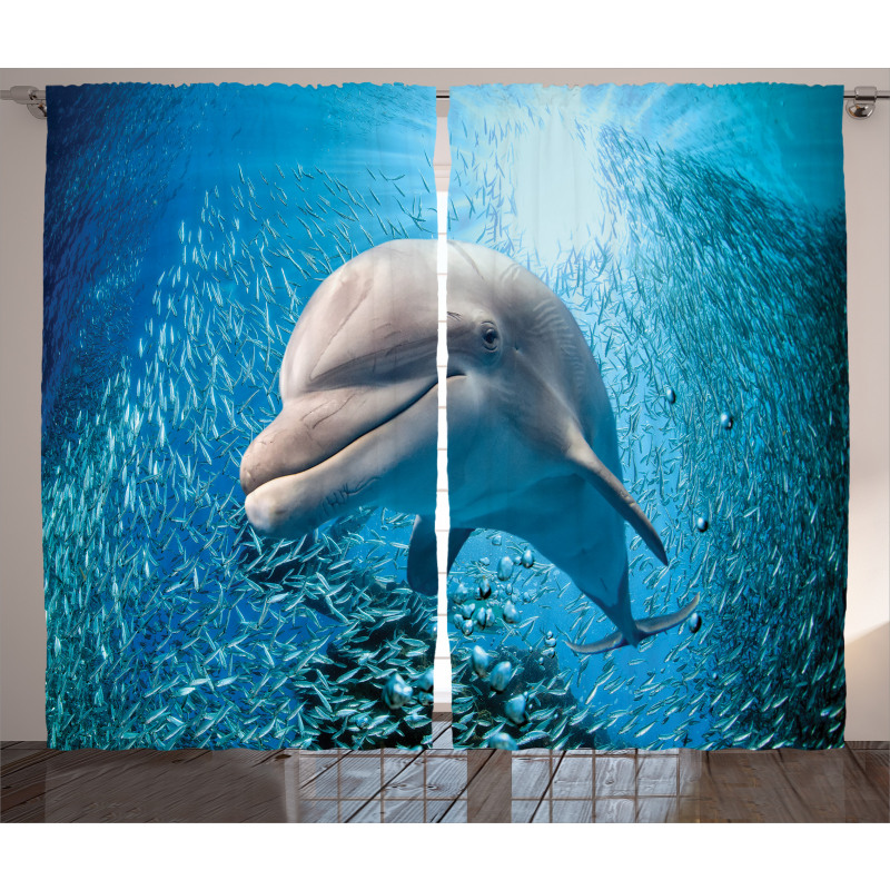 Dolphin in Ocean Marine Curtain