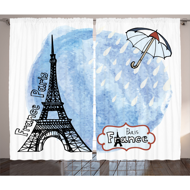 Watercolor Paris Curtain