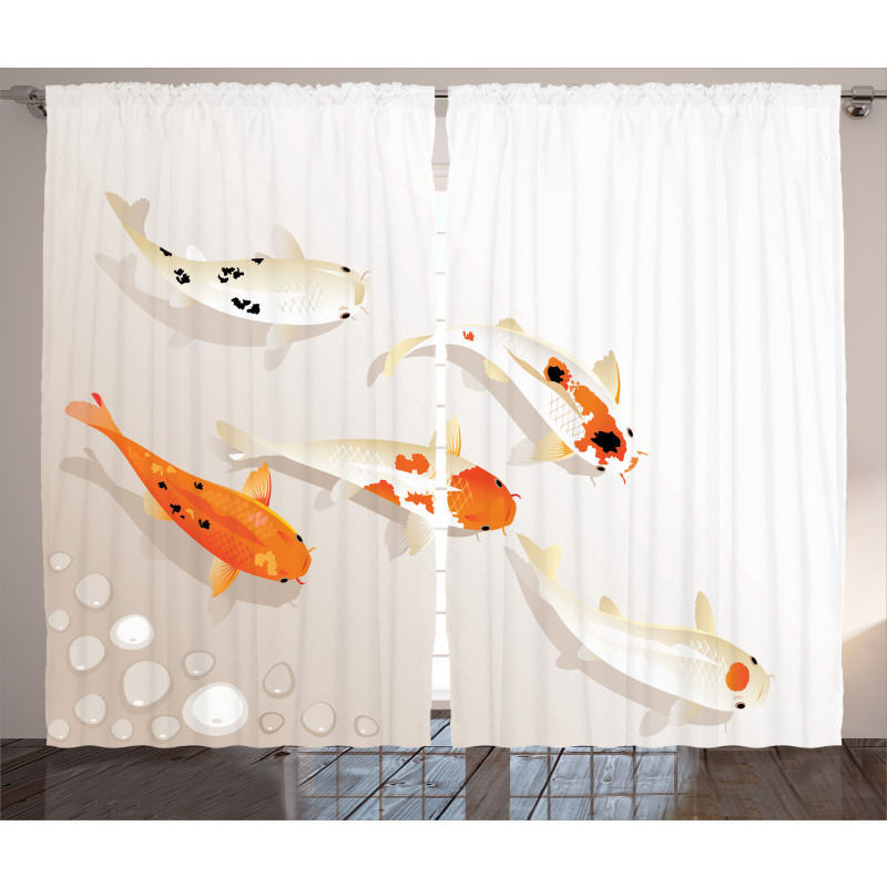 Traditional Spotted Koi Fish Curtain