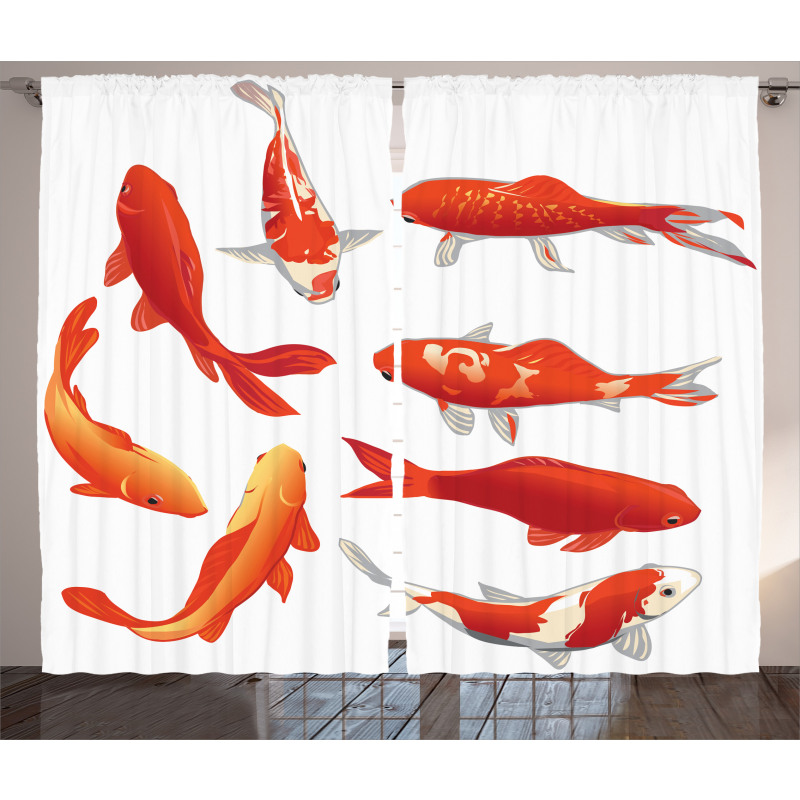 Koi Shoal Chinese Animal Curtain