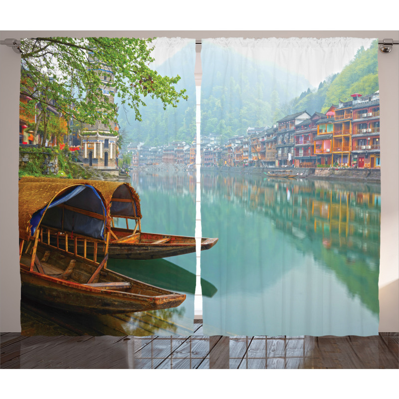 Chinese Wood Canal Curtain