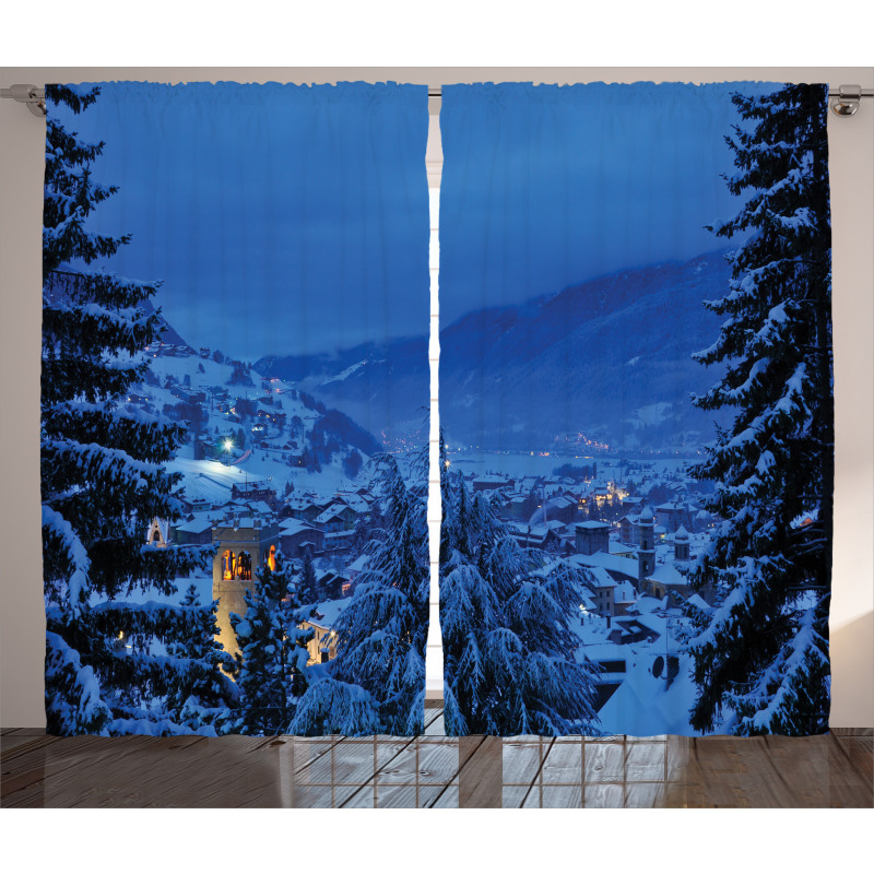 Winter Forest Trees Curtain