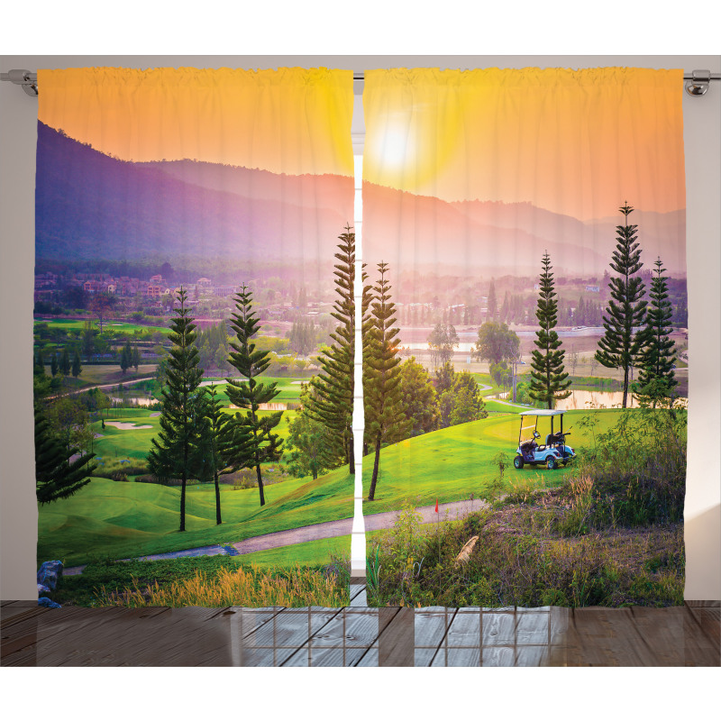 Golf Spring Sunset Curtain