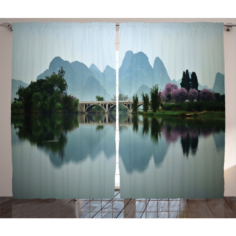 Japanese Lake View Curtain