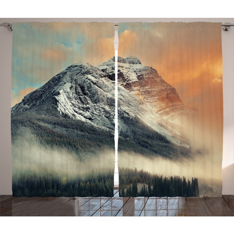 Snowy Peak Mountain Curtain