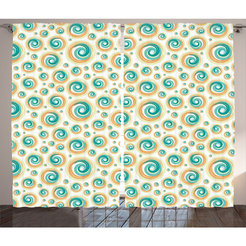 Spiral Circle Tile Curtain