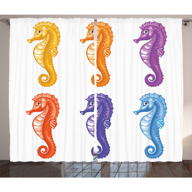 Happy Baby Seahorses Art Curtain