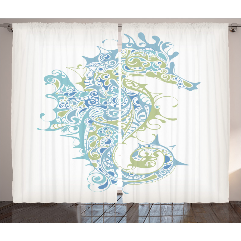 Greek Seahorse Mythological Curtain
