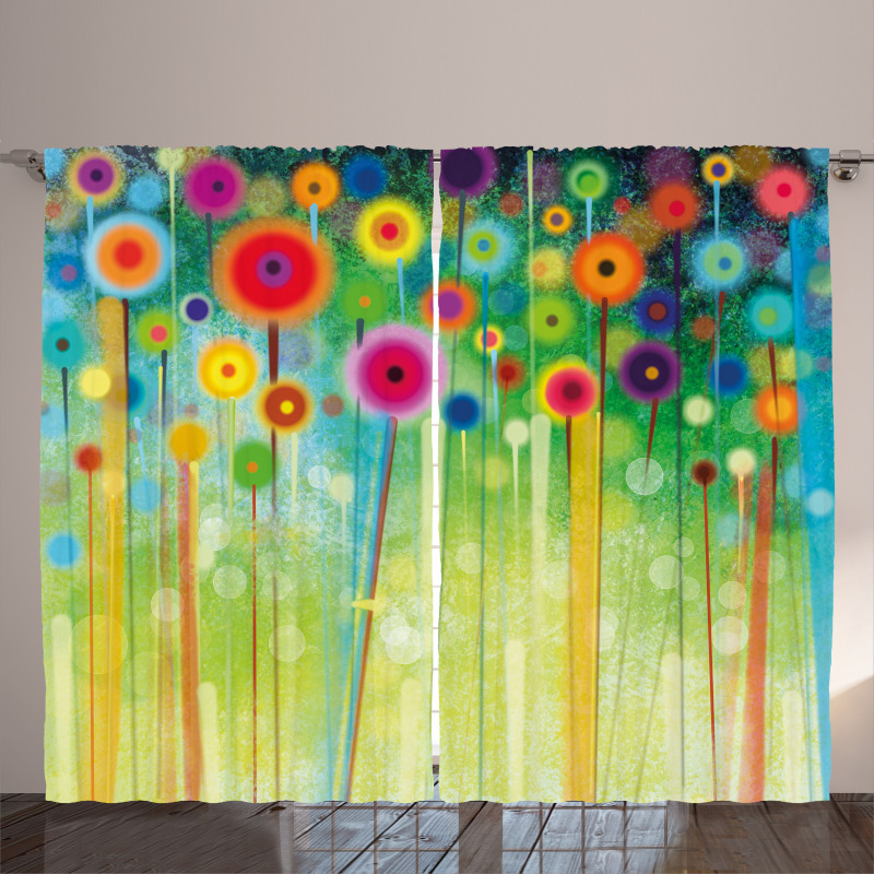 Abstract Art Dandelion Curtain