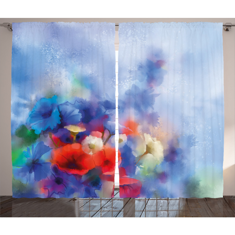 Hazy Painting Effect Curtain