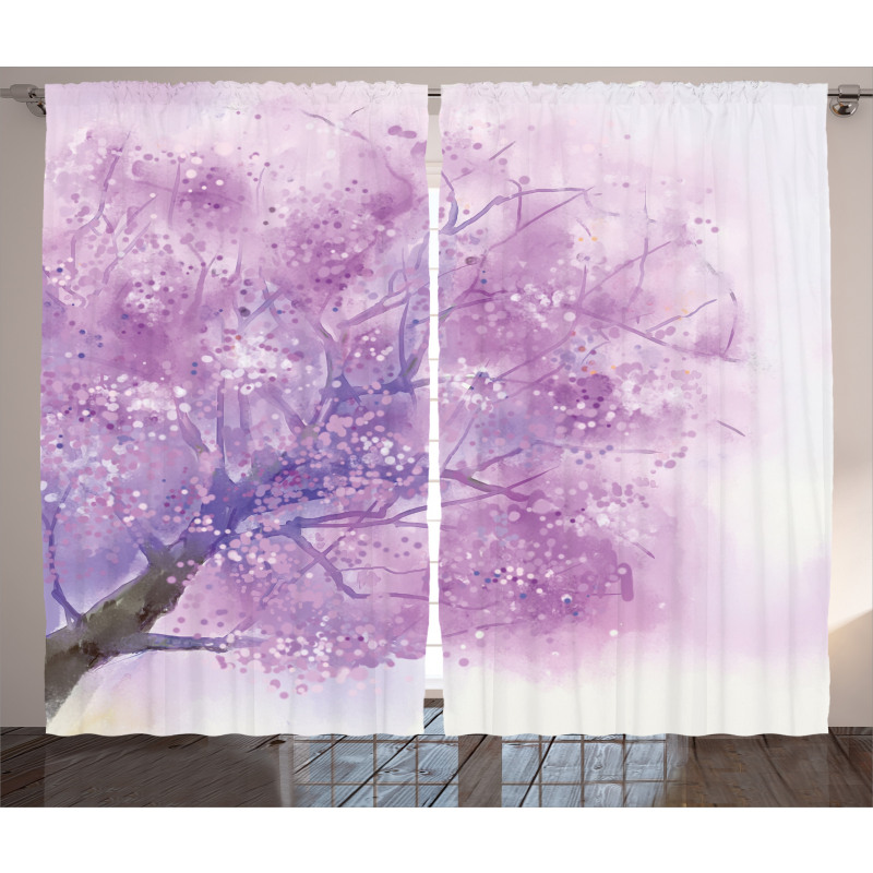 Sakura Tree Springtime Curtain