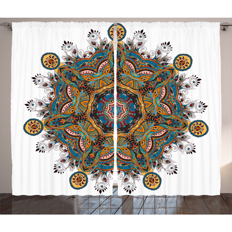 Tribal Paisley Boho Art Curtain