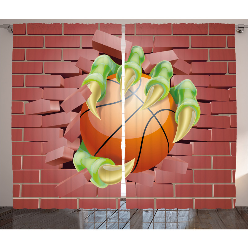 Basketball Cartoon Curtain