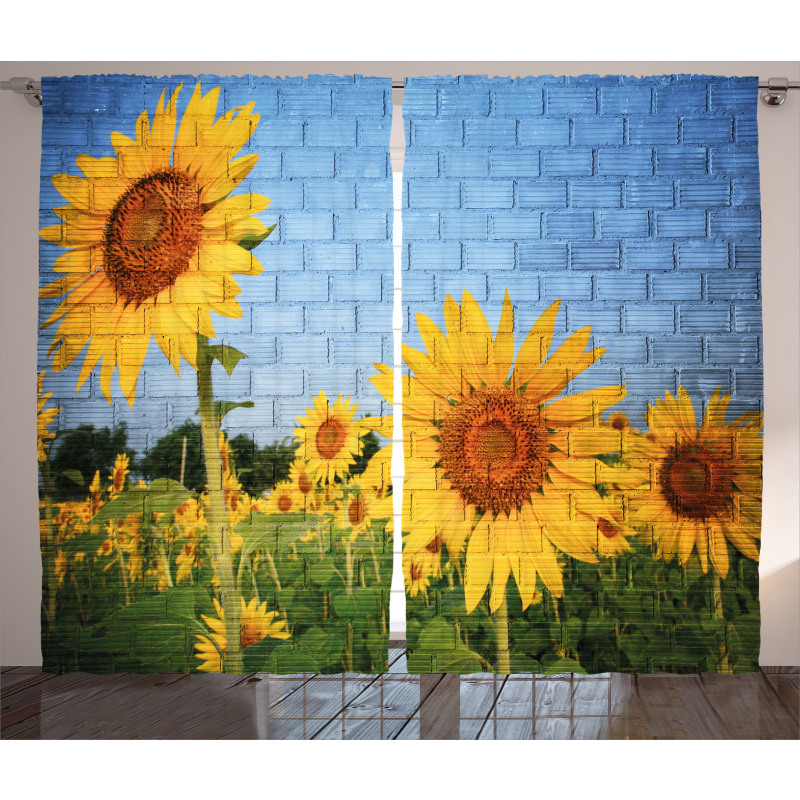 Sunflowers on the Wall Curtain