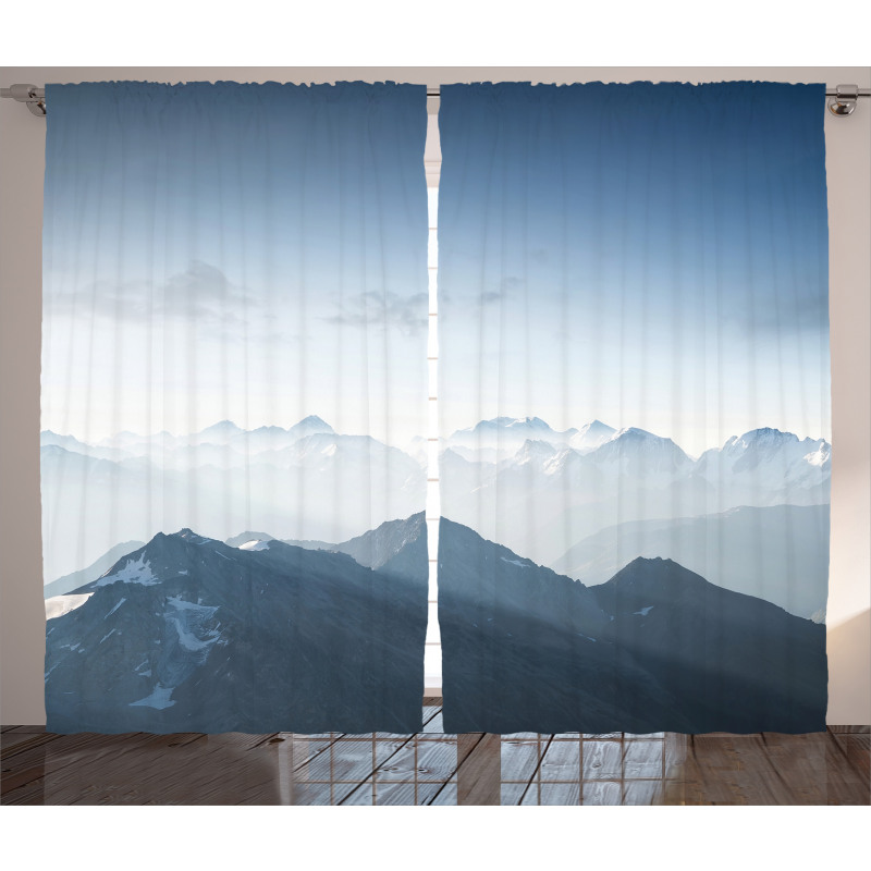 Foggy Morning Mountain Curtain