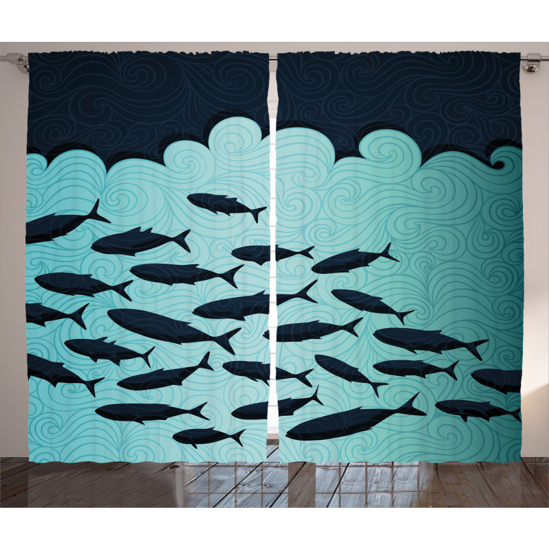 Surreal Ocean Life Theme Curtain