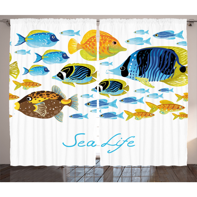 Cartoon Sea Life Theme Curtain