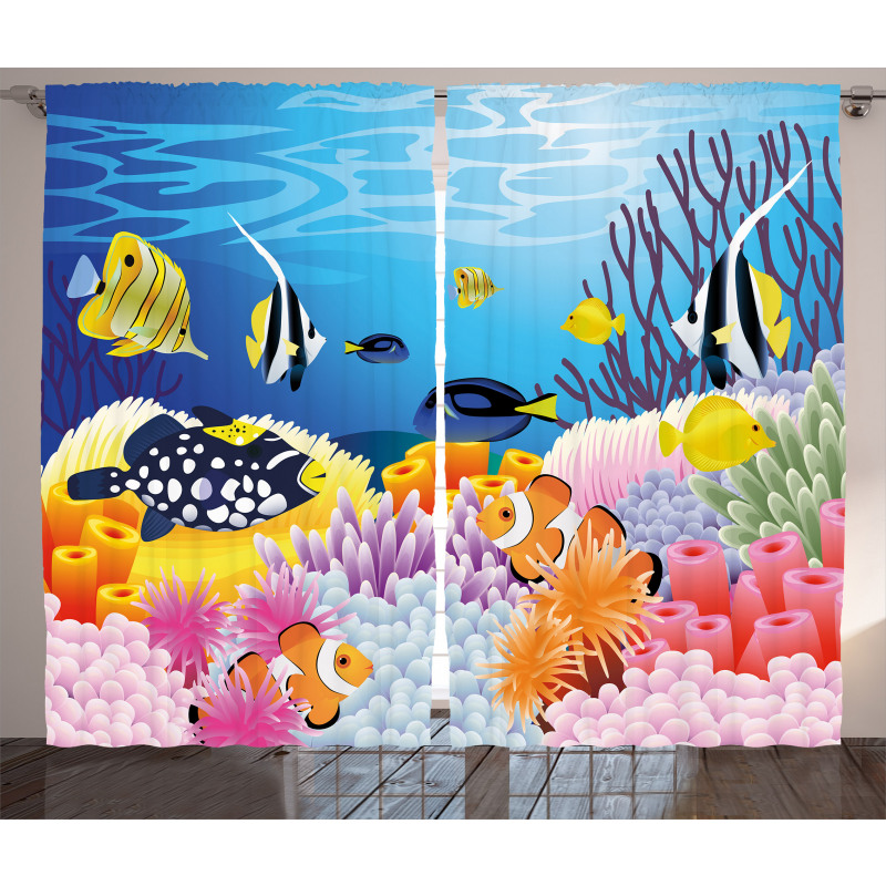 Fish Coral Reefs Curtain