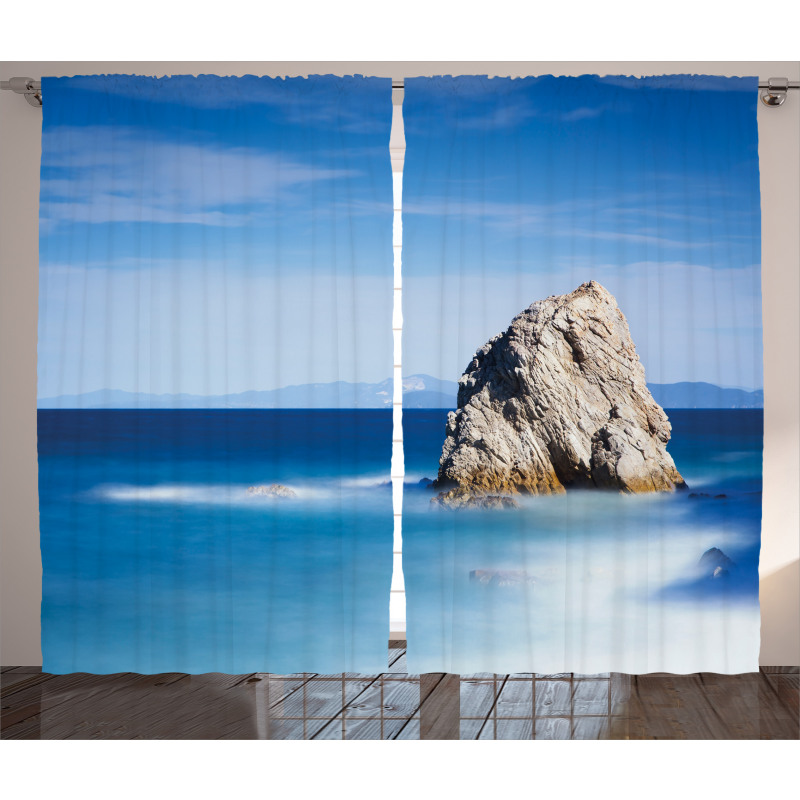 Rock in Ocean Serenity Curtain