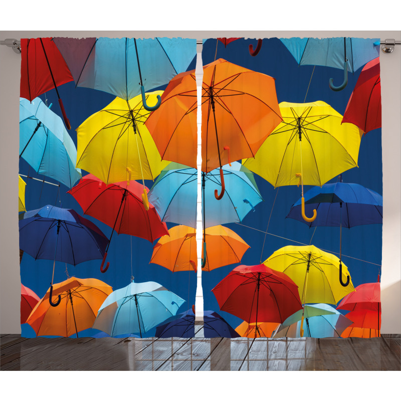 Colorful Umbrellas Sky Curtain