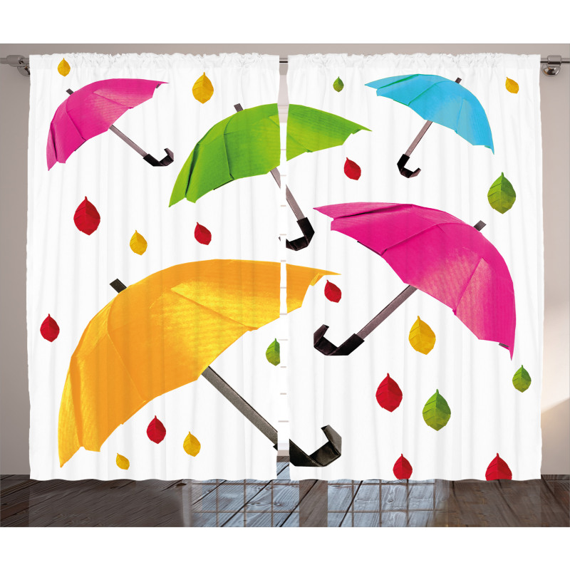 Colorful Umbrellas Leaf Curtain