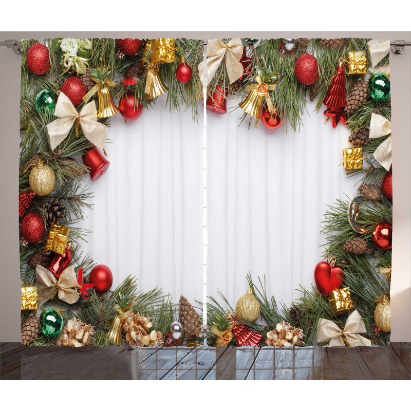 Garland Frame Noel Art Curtain