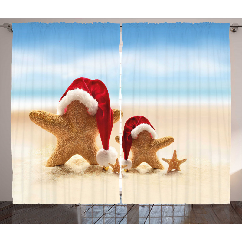 Santa Starfishes Curtain