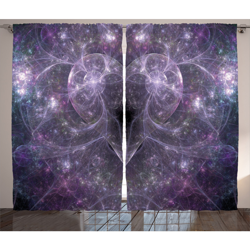 Space Cosmos Hearts Curtain