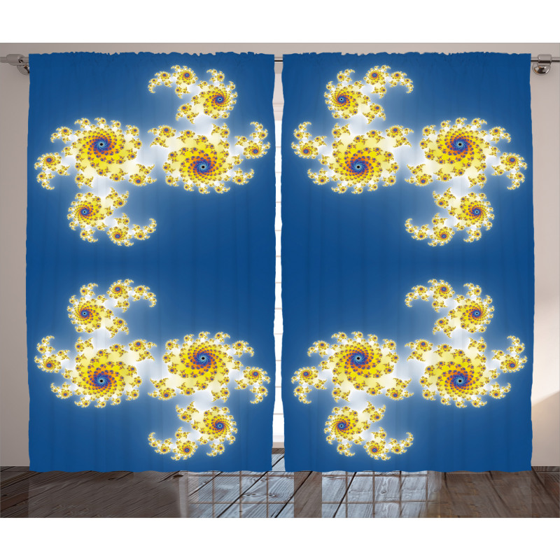 Floral Psychedelic Art Curtain