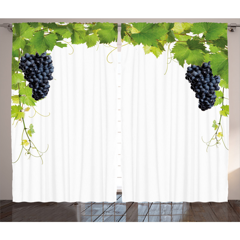 Wine Leaves in Village Curtain