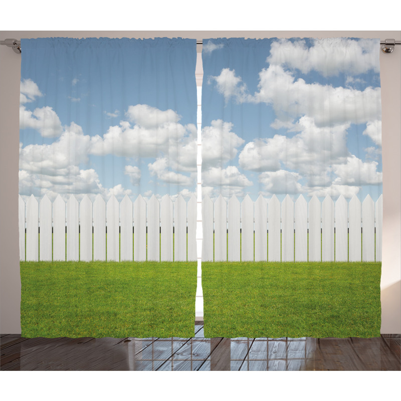 Sky with Clouds Farm Curtain