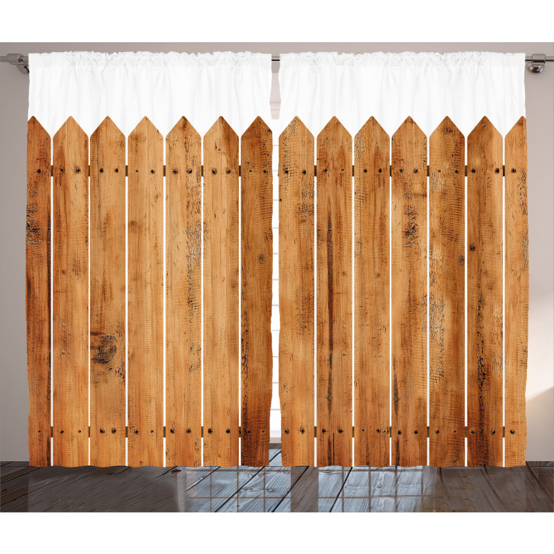 Wood Triangle Stripe Curtain